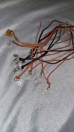Leather Charm Necklaces