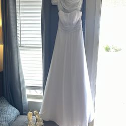 Wedding gown and shoes