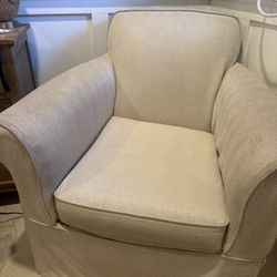 2 Identical Slipcovered Club Chairs 