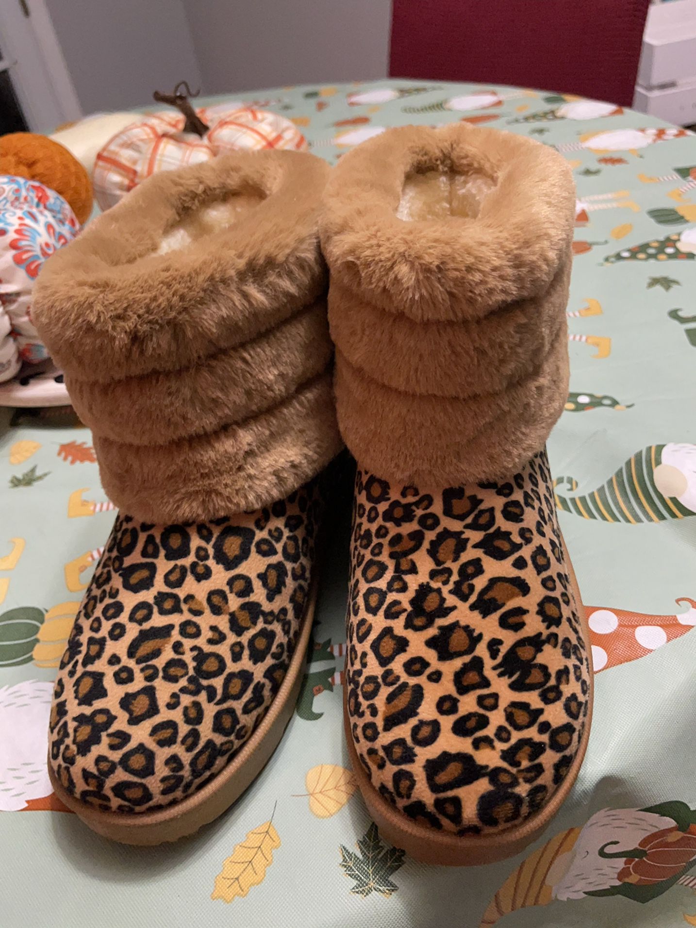 Cheetah  Fur Boots
