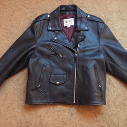 Womans Wilson Black Leather Bikers Jacket