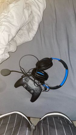 PS5 controller and headset