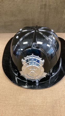 Black Plastic Fire Rescue Toy Helmet