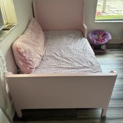 IKEA Pink Extendable Bed Frame With Mattress 
