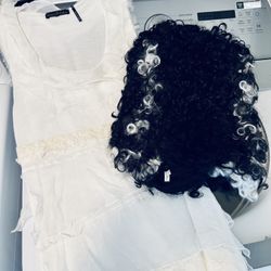 Bride of Frankenstein Dress and Wig Halloween Costume