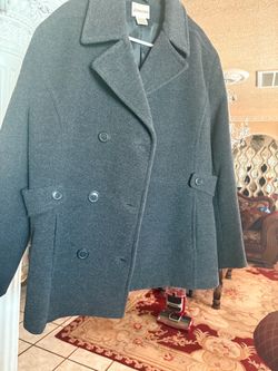 St. John's Bay Gray Wool Peacoat womens