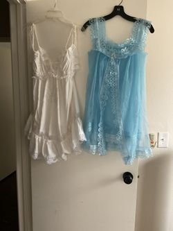 Two beautiful women’s sleep-ware white and blue size 36 (10) $15 each or $25 both like new 
