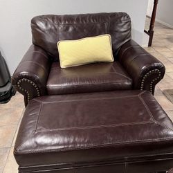 Leather Couch With Ottoman