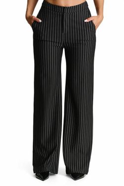 Black Pinstripe Wide-Leg  trousers