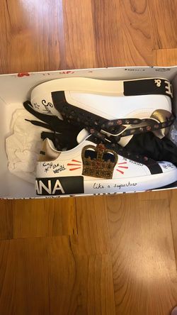 Dolce & Gabbana Portofino Crown Graffiti Sneakers