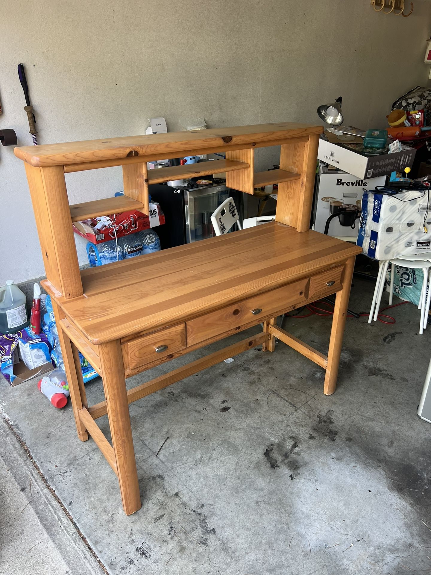 TURKEY CREEK CARAMEL DESK W/HUTCH