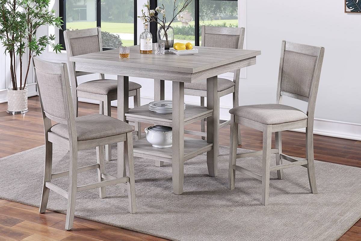 5PC Gray Counter Height Dining Set