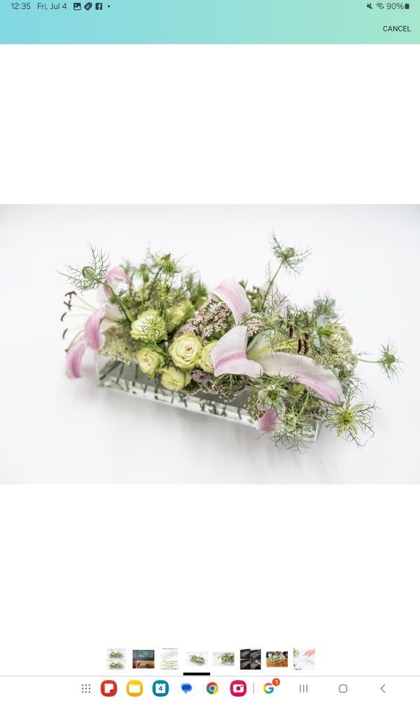 12 Inch Rectangular Acrylic Flower Vace For Centerpiece (41)