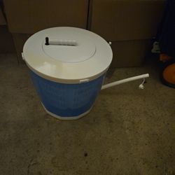 Hand Crank Washing Machine, 2 in 1 Non-Electric Washer Manual Traveling Outdoor Washing Machine Grey Mini Compact Washer