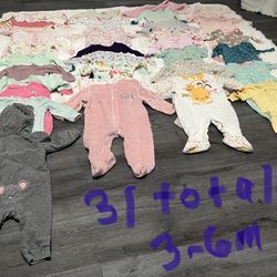 31 Baby Girl Onesie All Same Size 3/6 And All Are Onesie