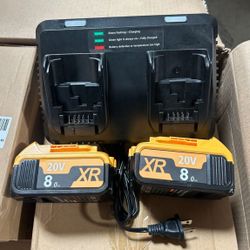 2PACK 20V 8.0Ah Replacement for  20V MAX Battery and Charger Combo