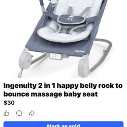 Ingenuity 2 In 1 Happy Baby Rock To Massage Belly Bounce Seat
