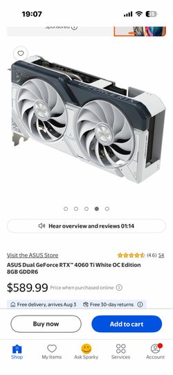 Asus Geforce Dual Rtx 4060 TI OC Edition 8gb Graphics Card
