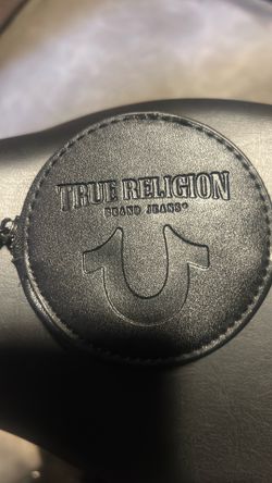 True, true religion, brand jeans, AirPod holder coin purse