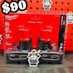 Milwaukee M12 12-Volt Lithium-Ion XC Extended Capacity 3.0 Ah Battery Pack (2-Pack)