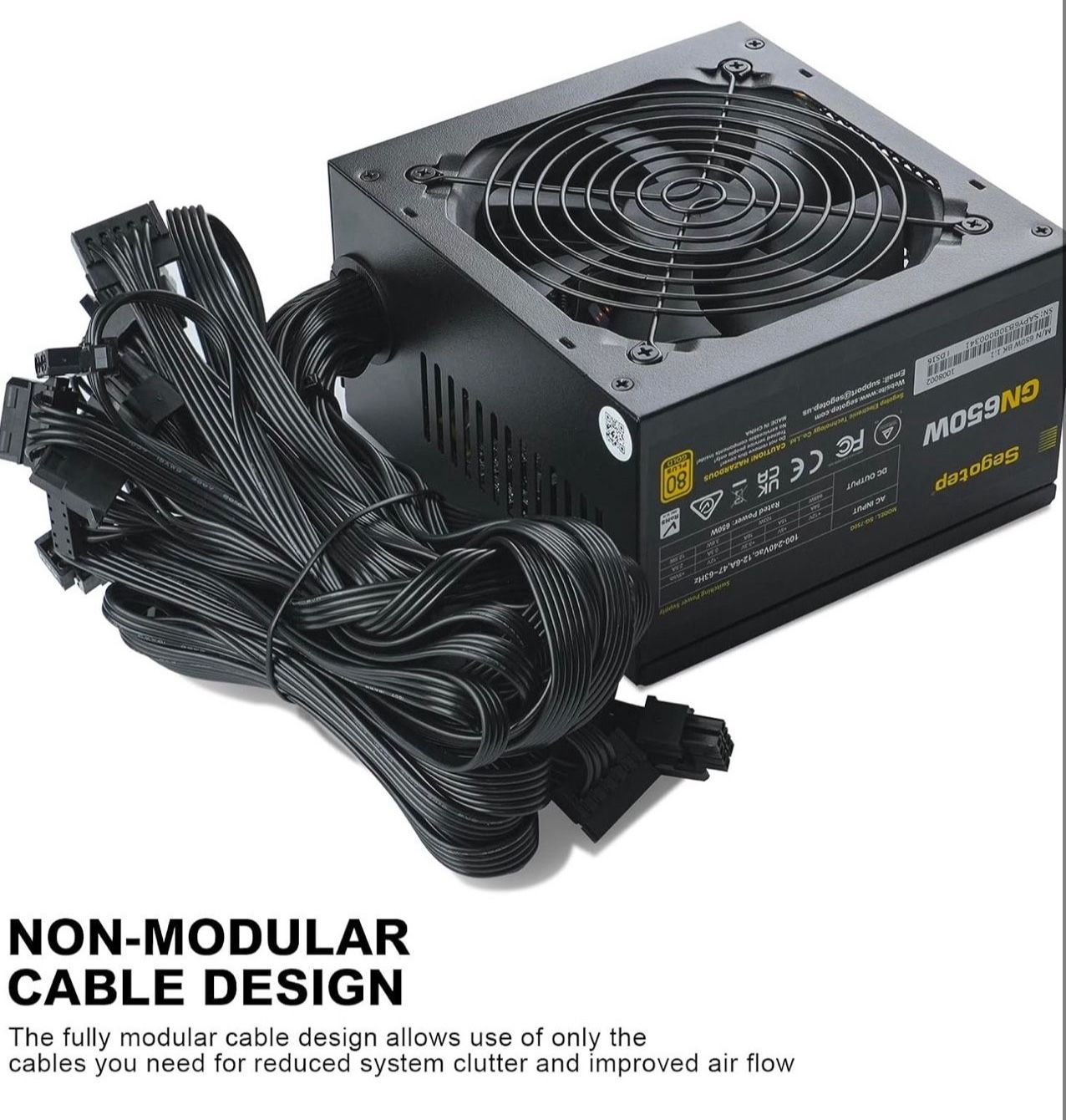 Segotep 650W 80 Plus Gold Certified Non-Modular ATX Power Supply New