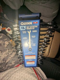 NEW Quinn 13 Pc. 100T SAE Ratcheting Combination Wrench Set