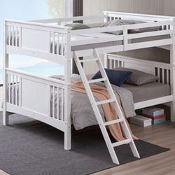 Brand New White Full Over Full Bunk Bed 