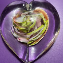 Vintage Heart -Shaped Paperweight 
