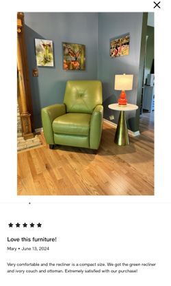Green Leather Recliner Chair