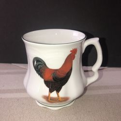 Staffordshire England David Michael Bone China Rooster Hen Coffee Tea Cup Mug