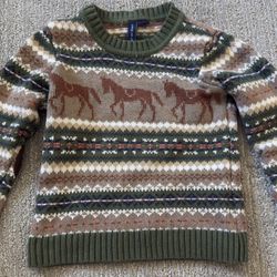 Janie and Jack Horse Fair Isle Sweater – Size T3
