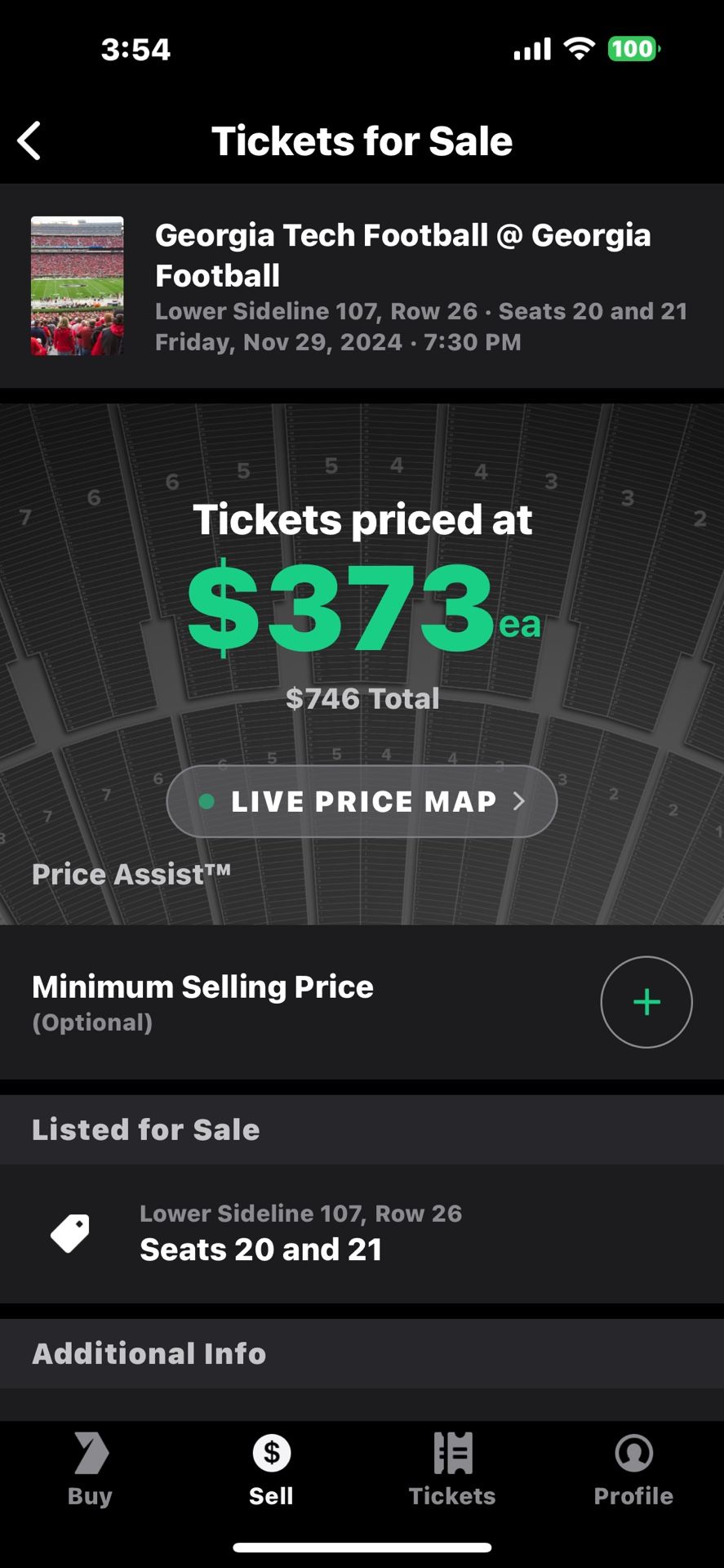 UGA Vs Ga Tech Football Tickets.