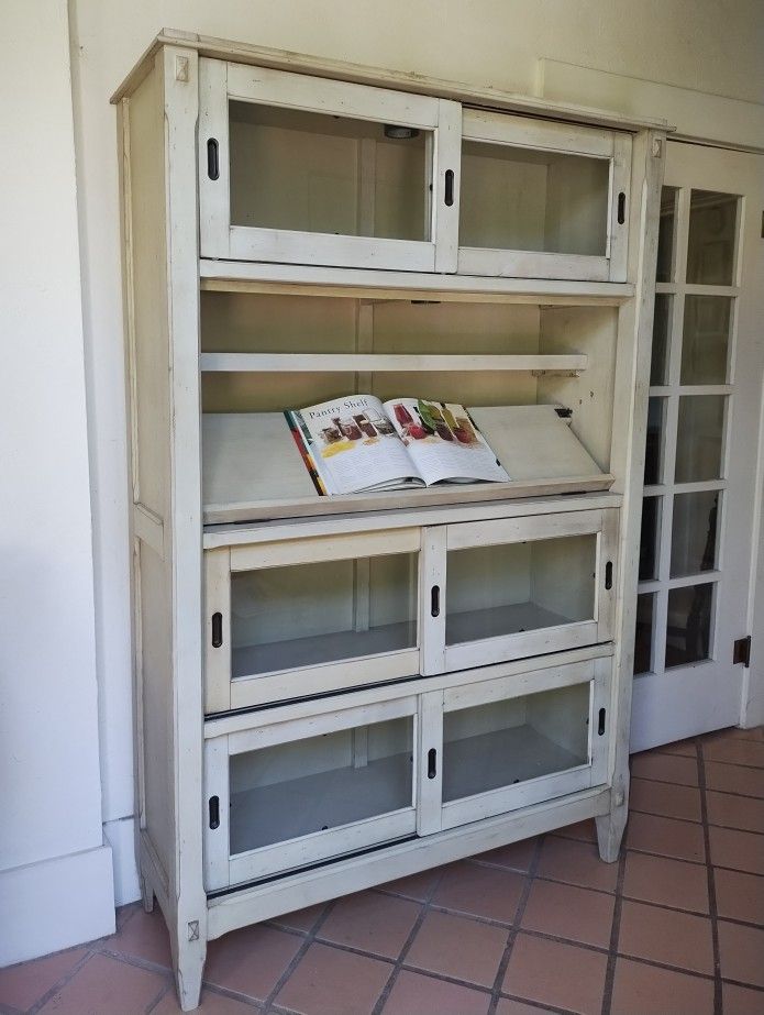 Large Hutch Pantry Office Solid Wood Glass Sliding Doors