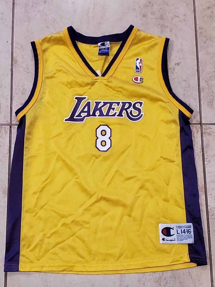 Vintage 90s Champion Los Angeles Lakers Kobe Bryant Jersey Youth Large L 14-16
