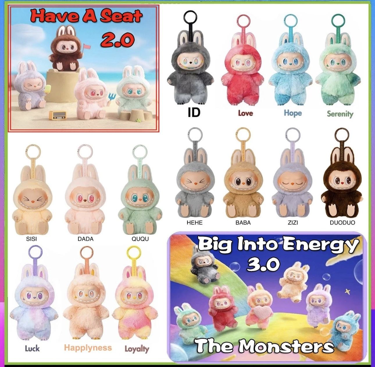 Monster Power V3 series keychain plush dolls and blind combinations