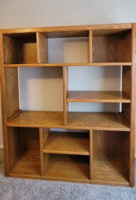 Solid Oak Shelving Unit/Entertainment Center