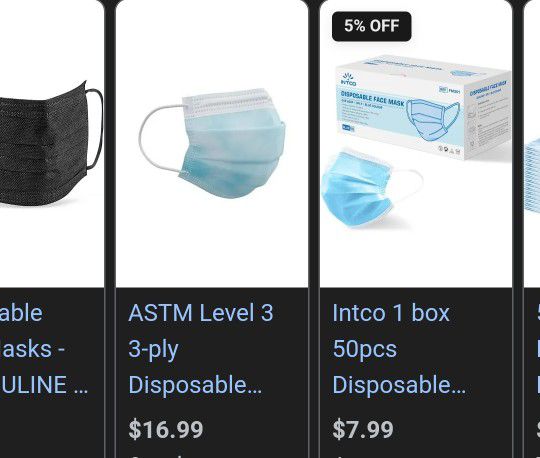 $50 For A Case Of 2000 Disposable 3-ply Blue Face Masks