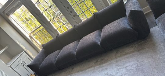 COUCH SOFA BLACK 4-SEATER