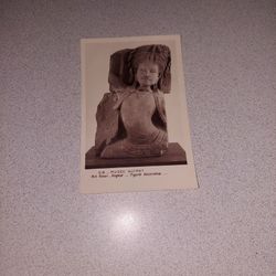 EXTREMELY RARE VINTAGE MUSEE GUIMET ART KMER-ANGKOR-FIGURE DECORATIVE UNUSED POSTCARD 
