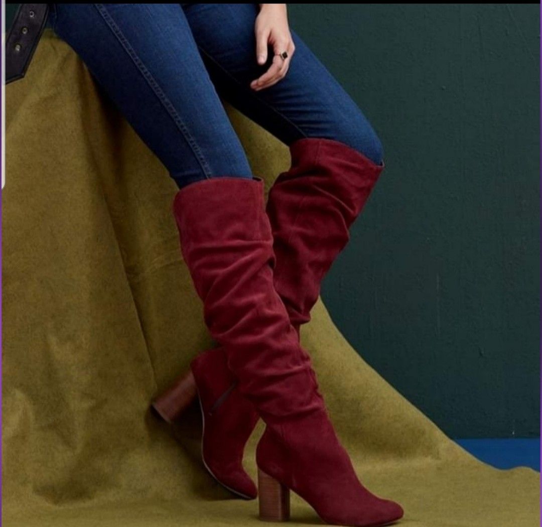 Sole society red suede boots