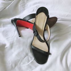 Authentic Christian Louboutin Black Heels: Repainted Sole