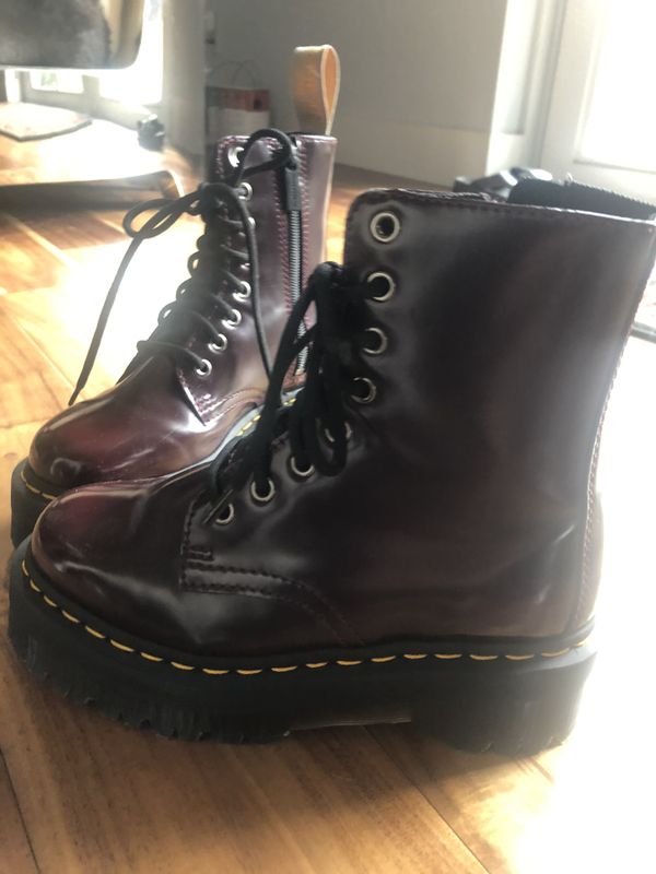 New never worn Doc Martin extra thick boots black cherry for Sale in ...