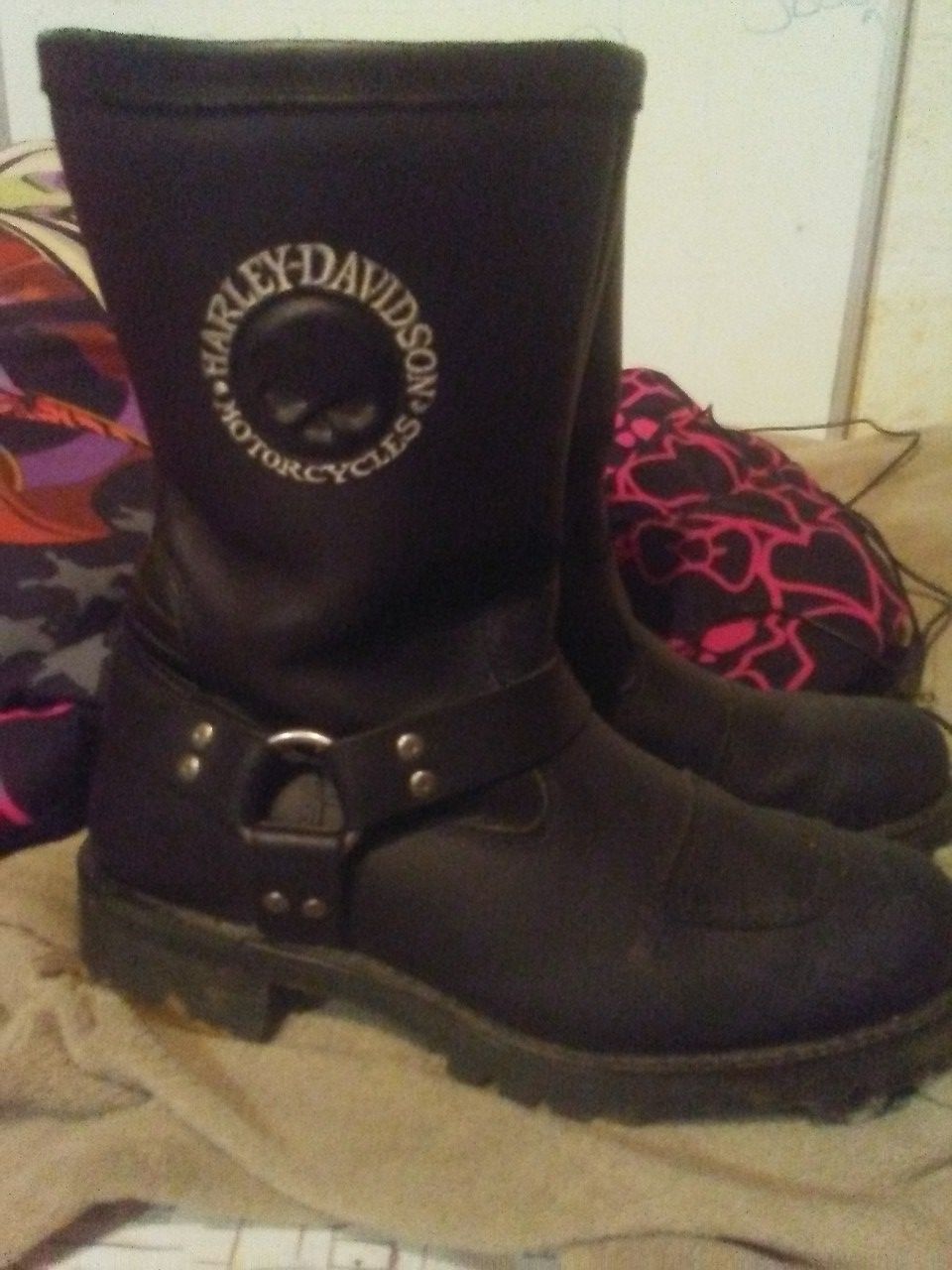 harley-davidson mens hollister harness motorcycle black boots