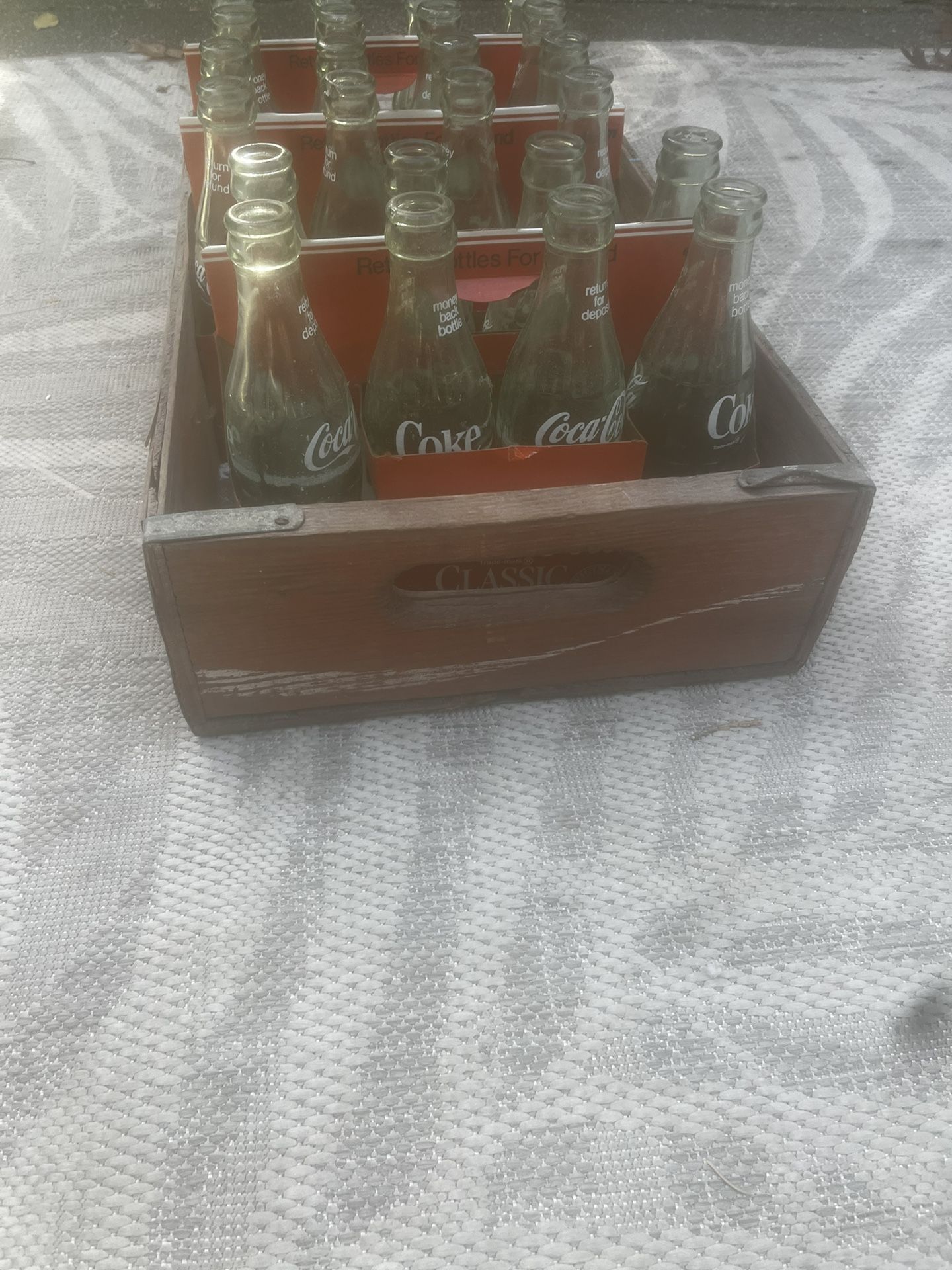 Old Coca-Cola Bottles And Wood Crate