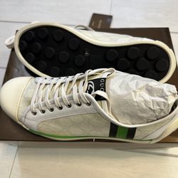 Gucci Vintage Green and White Men’s Sneakers New In Box