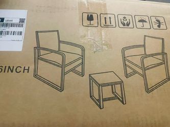 New in Box wicker patio set Wide Chairs & Table set New