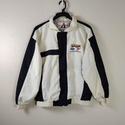 White/Black VTG Speed Zone Race Gear Ford/AAA "Auto Skills Comp" Windbreaker jacket