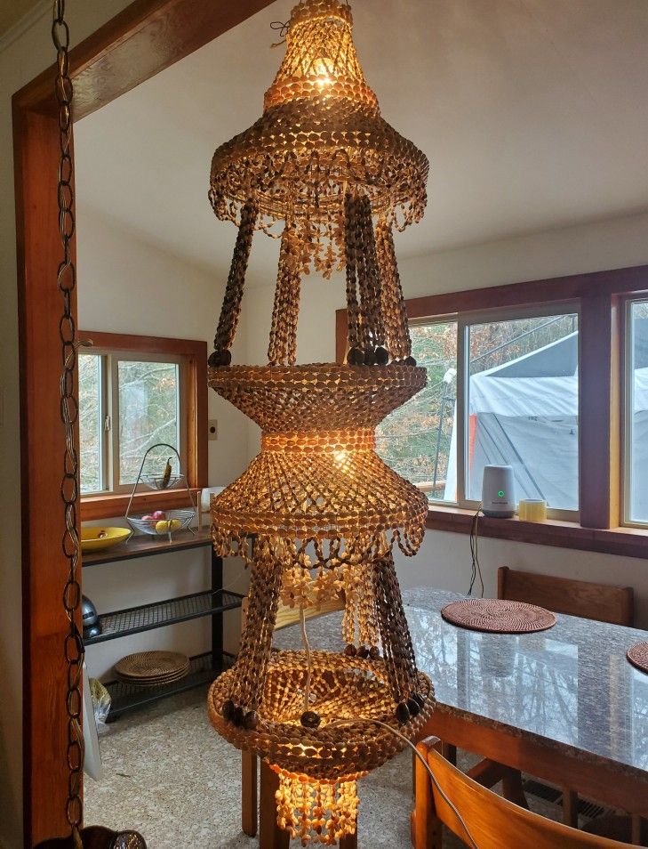 Vintage Sea Shell Long Chandelier Beach Boho