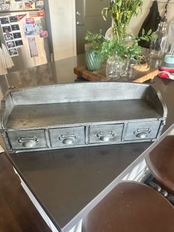 World Market Metal Wall Shelf with Drawers