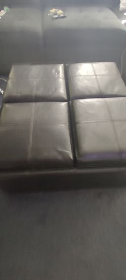 34"  black square ottoman/storage